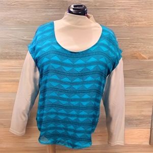 TORRID Teal Short Sleeve Blouse Sz 00